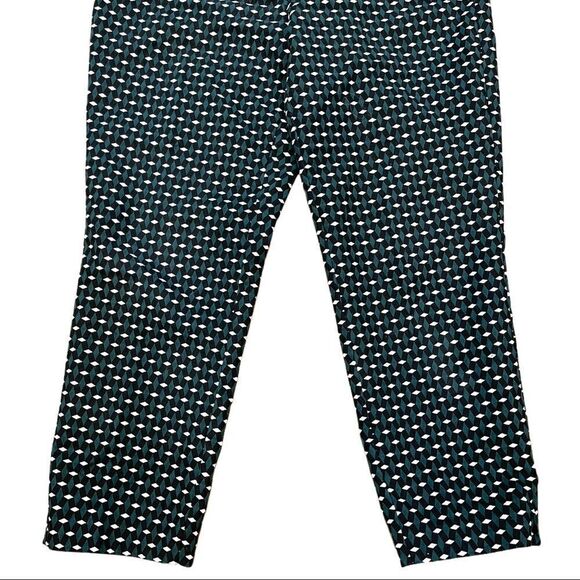 𝅺halogen Green Diamond Print Crop Ankle Pants Sz 12 - Picture 7 of 15